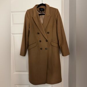 J. Crew Double-Breasted Camel Wool Trench Coat